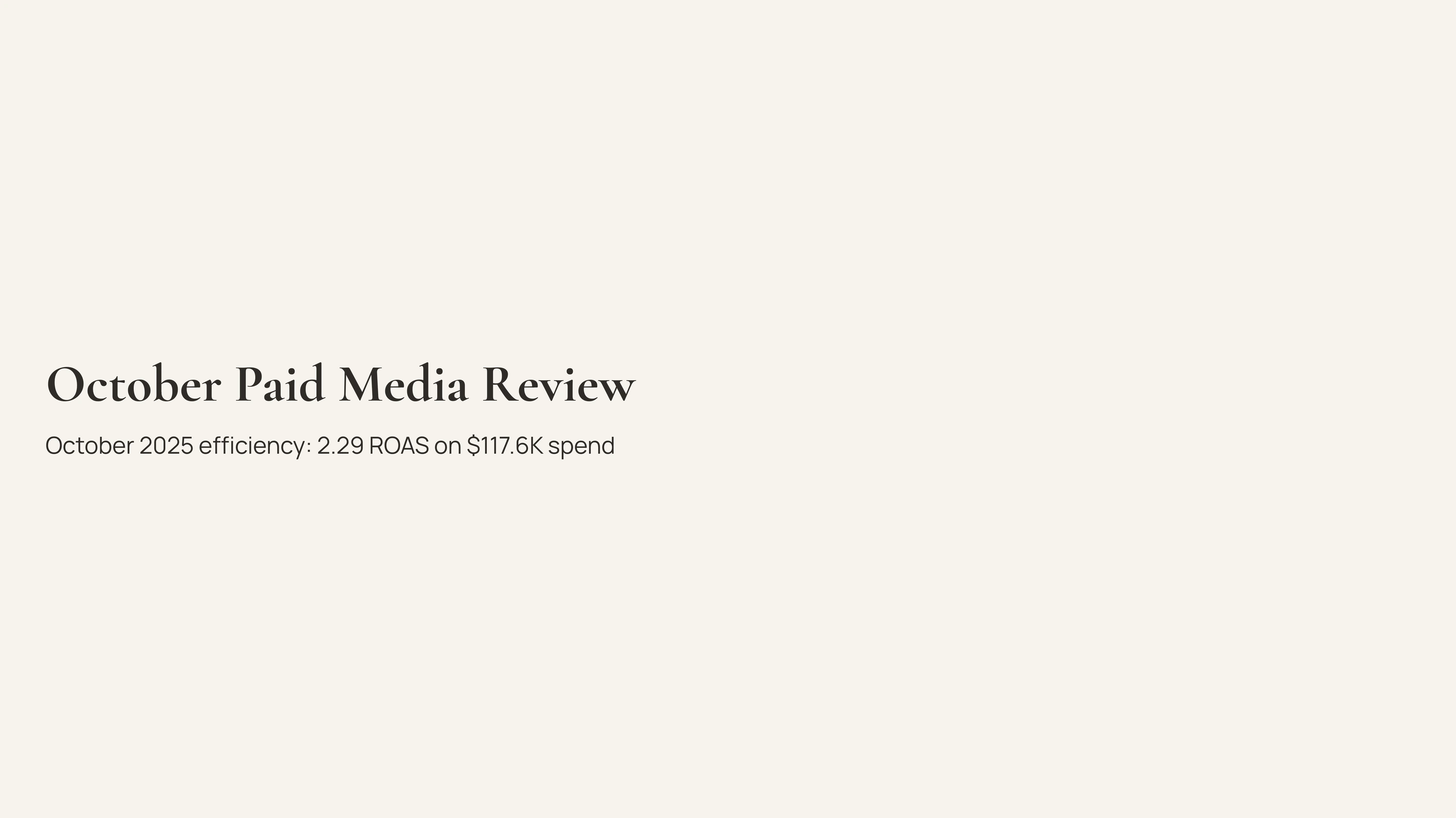 Monthly marketing review